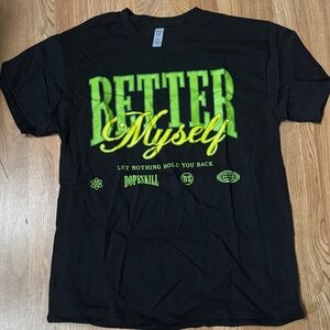 Black T-Shirt with Neon Green Print